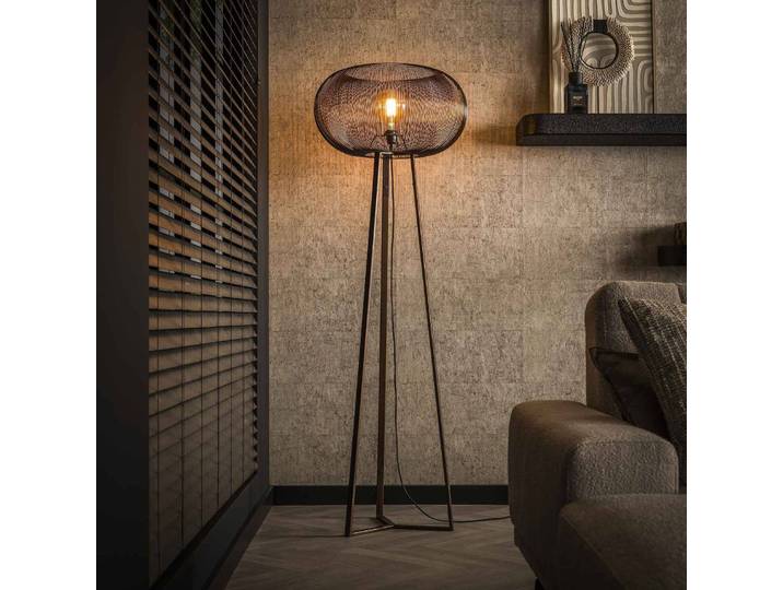 Vloerlamp Copper Twist, zwart, Woon-/ Eetkamer, metaal, vloerlamp