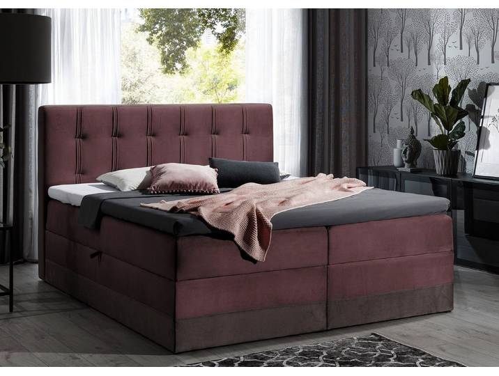 MF Design Boxspringbett Boxspringbett MARLENE mit Bettkasten und Federautomatik, Vorhanden