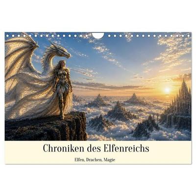 Chroniken des Elfenreichs - Elfen, Drachen, Magie (Wandkalender 2027 DIN A4 quer), CALVENDO Monatskalender