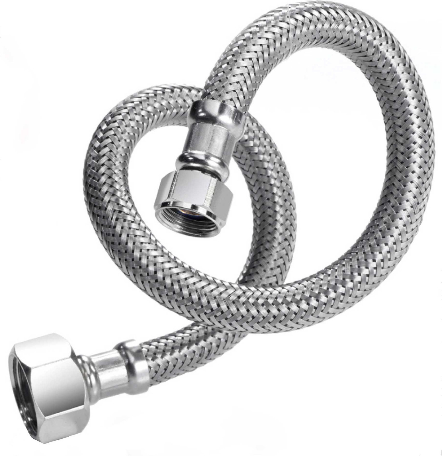 TUCAI RVS/TPE flexibele slang DN8 met 1/2"IG x 3/8"IG aansluitingen, Lengte: 1000 mm