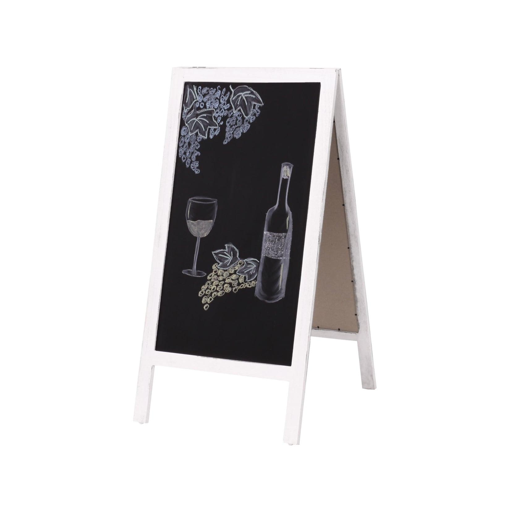 XL Werbetafel MCW-C17, Aufsteller Kreidetafel Kundenstopper, 2 Schreibflächen klappbar, 100x50cm ~ shabby weiß
