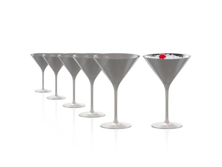 Stölzle Lausitz Elements Cocktailgläser Silber Kristallglas 240 ml, 6er-Set