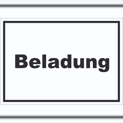 HB-Druck Beladung Aufkleber mit Text Transport Fracht waagerecht A0 (841x1189mm)