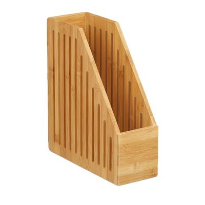 Relaxdays Stehsammler Bambus, A4, Zeitschriften & Dokumente, Büro, Schreibtisch, Stehordner, HBT: 30x10x26,5 cm, natur