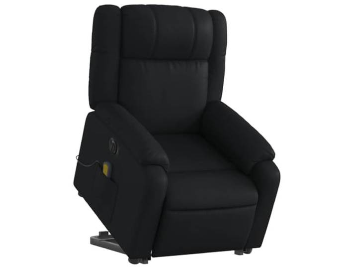 vidaXL Massagesessel mit Aufstehhilfe Elektrisch Schwarz Kunstleder