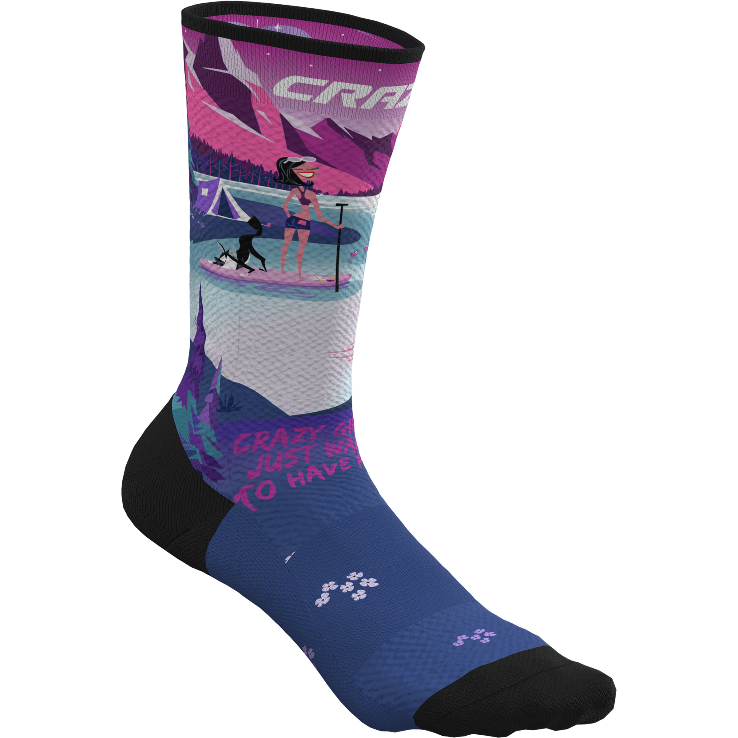 Crazy Crazy Freizeitsocken blau Größe 43 Trekking Elastisch