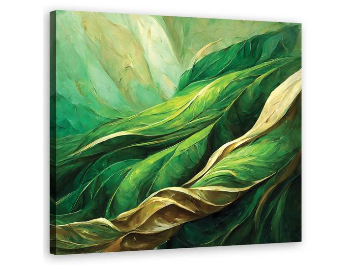 Feeby Wandbild abstrakte blätter grün, Grün, Abstrakt, Rechteckig, 50x50 cm, Bilder & Rahmen, Bilder, Leinwandbilder
