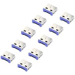 Renkforce USB-A Port Schloss RF-4695230 10er Set Silber-Blau RF-4695230