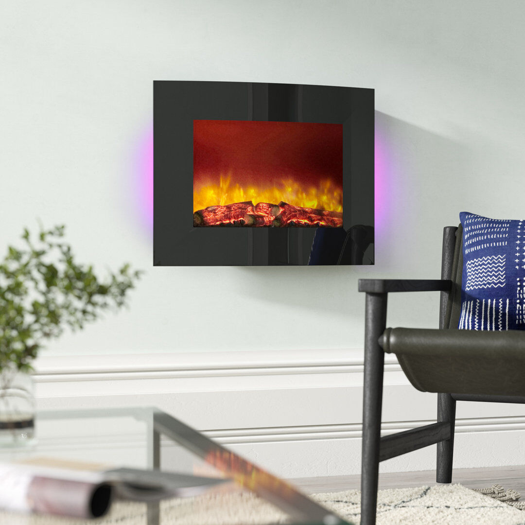 Flare Quattro Electric Wall Hung Fire Black 127cm H X 162.56cm W X 38.1cm D