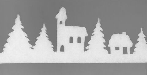Weihnachtliche Fensterdeko "Dorf", 10 - 20 cm hoch, 1,8 m lang