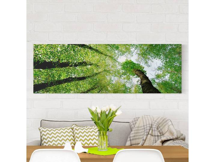 Tableau déco arbres de vie Tissu Multicolore 90 x 30cm