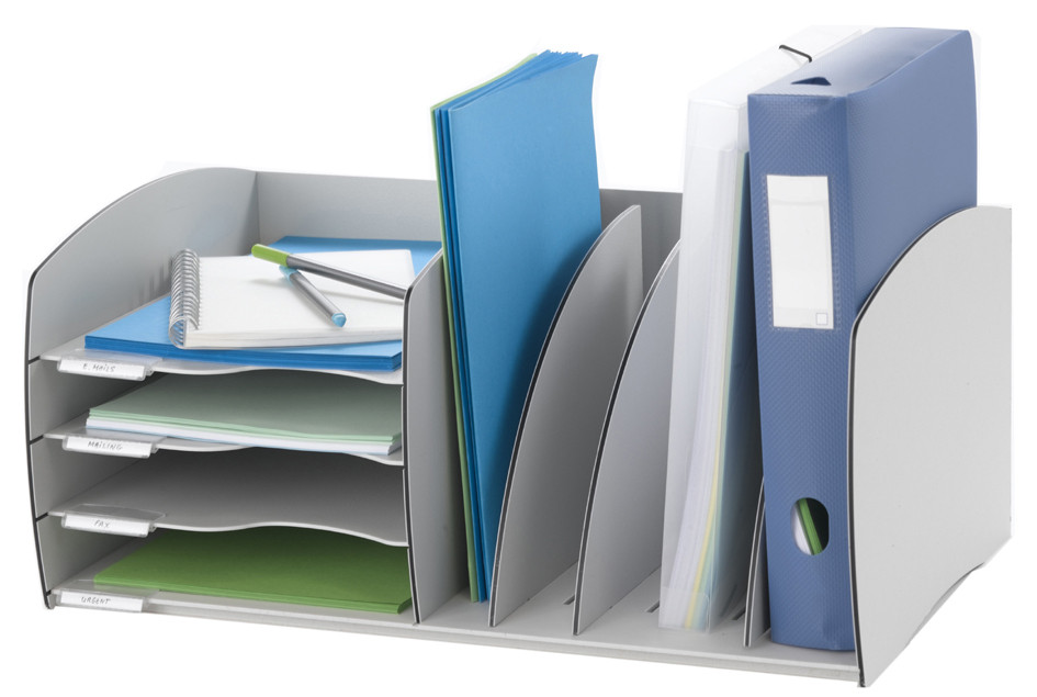 Paper Flow Archiveringssysteem S met 4 compartimenten, grijs