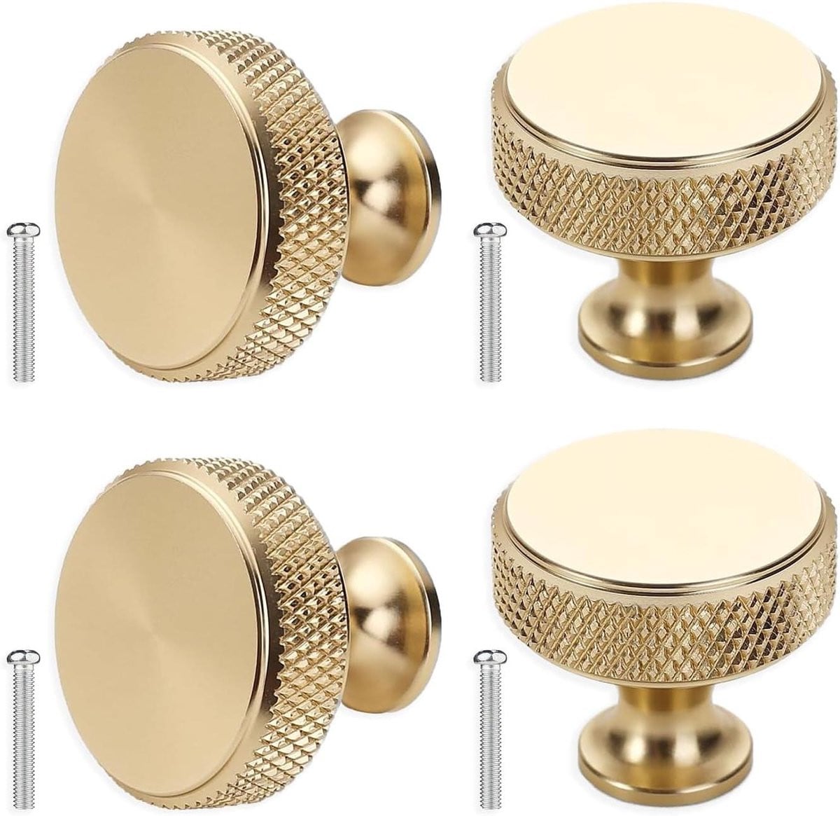 Set van 4 gouden aluminium kastknoppen van 30 mm voor het vernieuwen van je meubels