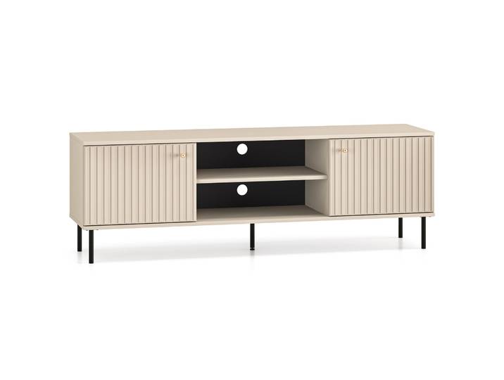 TV-Schrank Caletto 160 cm mit dekorativen Lamellen, beige