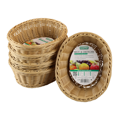 Brotkorb KESPER "Obstkorb", braun, B:25cm H:8,5cm L:20,5cm, Kunststoff, Lebensmittelaufbewahrungsbehälter, Brotkorb, Spülmaschinengeeignet