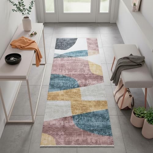 Tesso Living Kelim Gangloper Modern Laagpolig Tapijt Multicolor B/D: 80 x 215 cm