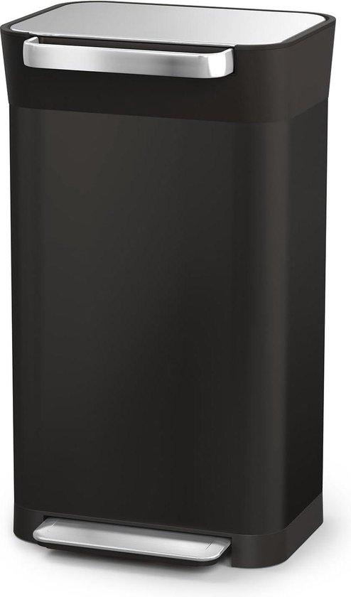 Abfallbehälter mit Geruchsfilter - 30L, schwarz, manuelles Verdichtungssystem