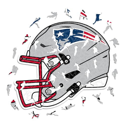 Iconic Puzzles New England Patriots helm houten puzzel, 150 stukjes