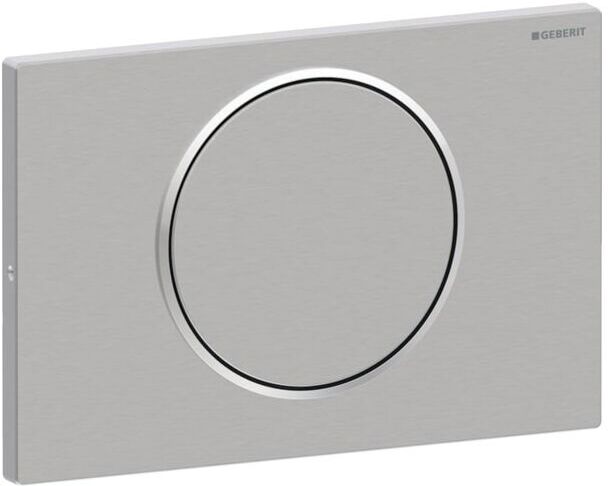 Geberit Betätigungsplatte Sigma 10 Round 115787SN5 Platte/Taste Edelstahl gebürstet, Ring poliert, für Spül-Stopp-Spülung, verschraubbar