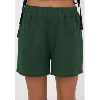 Shorts FRESHLIONS "Zara", Damen, Gr. M, EURO-Größen, grün, 100% Baumwolle, unifarben, kurz, Hosen Shorts, im einfarbigen Design