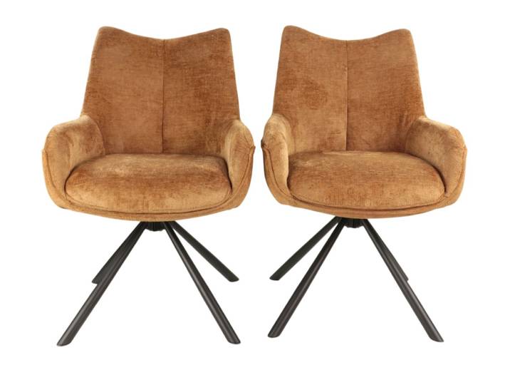 Paire de Fauteuil tournant KALI Moutarde