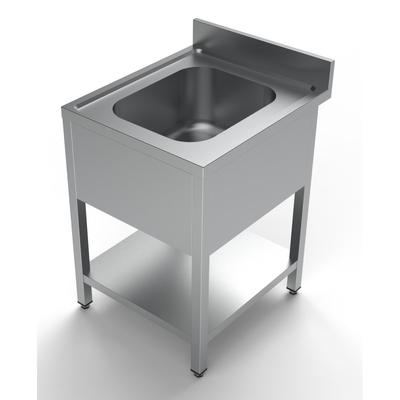 Spülbecken aus Edelstahl Regal auf Füßen 600x700 mm - Combisteel