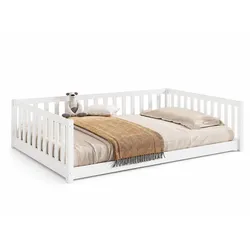 BODENBETT Kapua 140x200 umbaubar zum Tagesbett Kiefer Massivholz Weiß