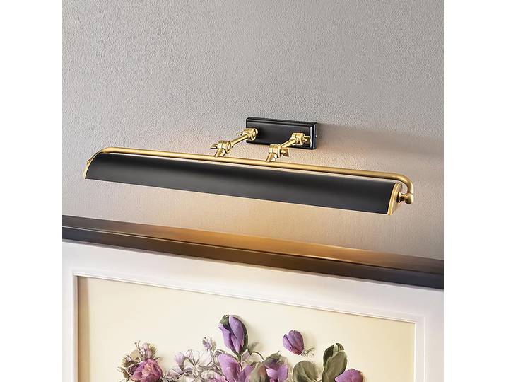 Wandleuchte Winchflied 70cm Schwarz/Schwarz Stahl, lackiert E14