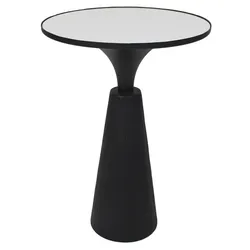 Couchtisch Rondel aus Marmor, modern mit Metallgestell, rund, schwarz, Ø 51 cm