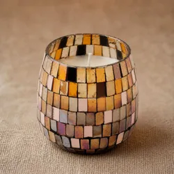 Medium Glass Jar Candles - Amber Mosaic