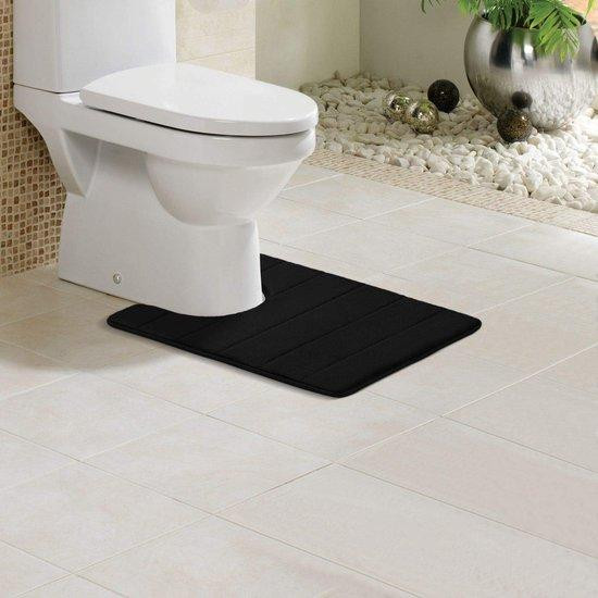 Homaxy antislip badmat van traagschuim en microvezel, zwart, waterabsorberend en wasbaar