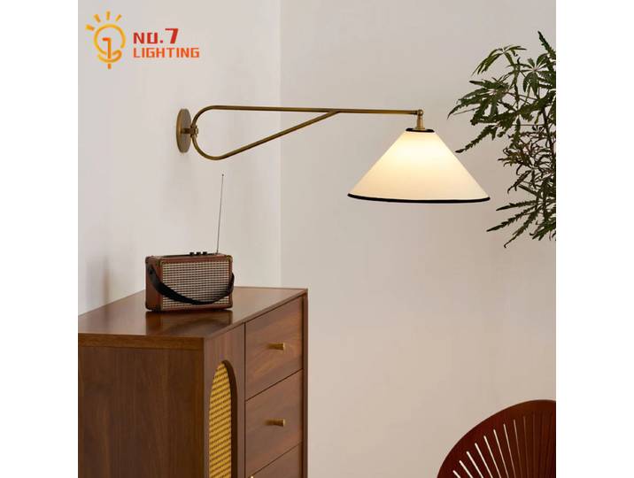 Applique murale rotative à culbuteur médiéval français LED E27 américaine Simple décorative murale salon hôtel chambre chevet