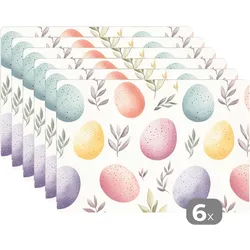 PLATZSETS 6er-Set Eier - Bunt - Muster Placemats 45x30 cm