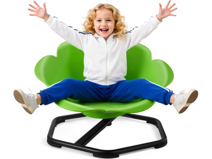 Chaise tournante sensorielle pour enfants VEVOR Chaise tournante sensorielle cylindrique\, capacité de charge 100 kg\, jouet sensoriel avec pied métallique antidérapant\, pour stimuler la coordination équilibre concentration\, vert