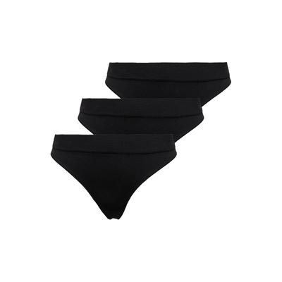 String ONLY "String ONLCHLOE LACE THONG 3er Pack", Damen, Gr. S, schwarz, Obermaterial: 94% Polyamid PA. 6% Elasthan EL., Unterhosen String