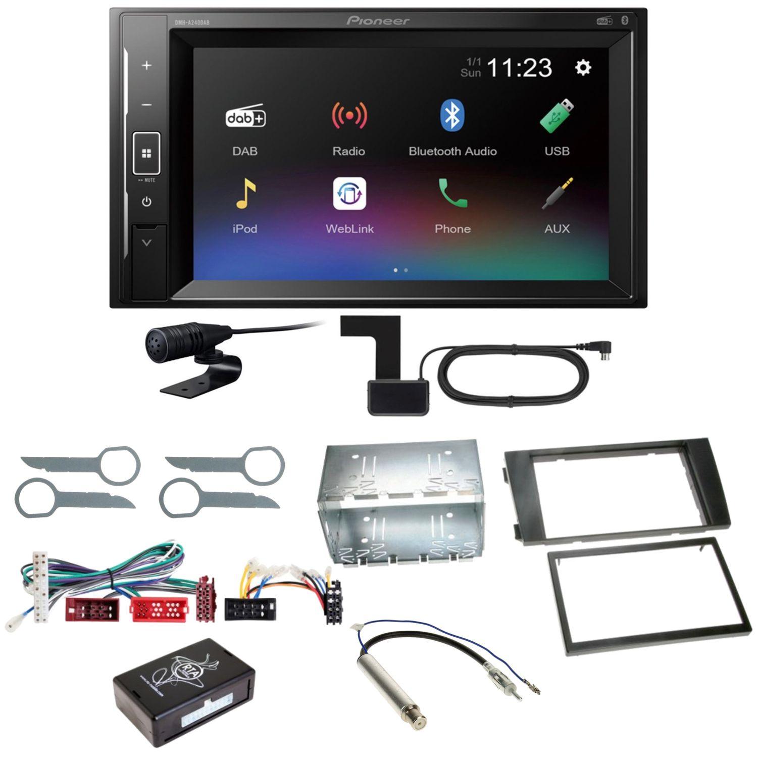 Pioneer DMH-A240DAB Digitalradio Bluetooth Einbauset für Audi A6 4B