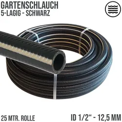12,5 mm 1/2 5-lagig PVC Garten Wasser Bewässerung Universal Schlauch schwarz - ..."