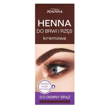 Joanna Henna For Eyebrows And Eyelashes Cream 3.0 Dark Brown 15Ml (Augenpflege Crème, 15 ml, Tag + Nacht) (5901018015893)