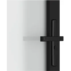 Zubehör Türbeschlag, Innentür 93x201,5 cm Schwarz Mattglas und Aluminium