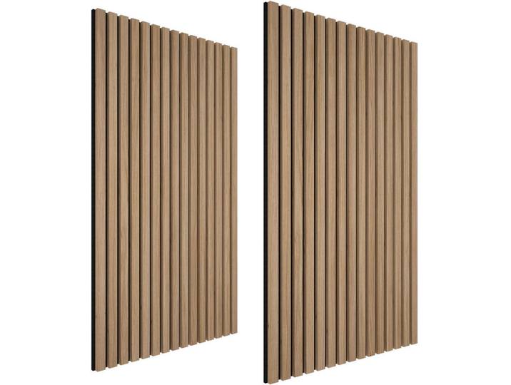 tectake Akustikpaneele 2er Set Sonic Wall,je 60 x 120 x 2,1 cm, Größe flexibel anpassbar,Eiche, Eichefarben, Holz, 60x2.1x120 cm, Tapeten & Wandverkleidungen, Akustikpaneele