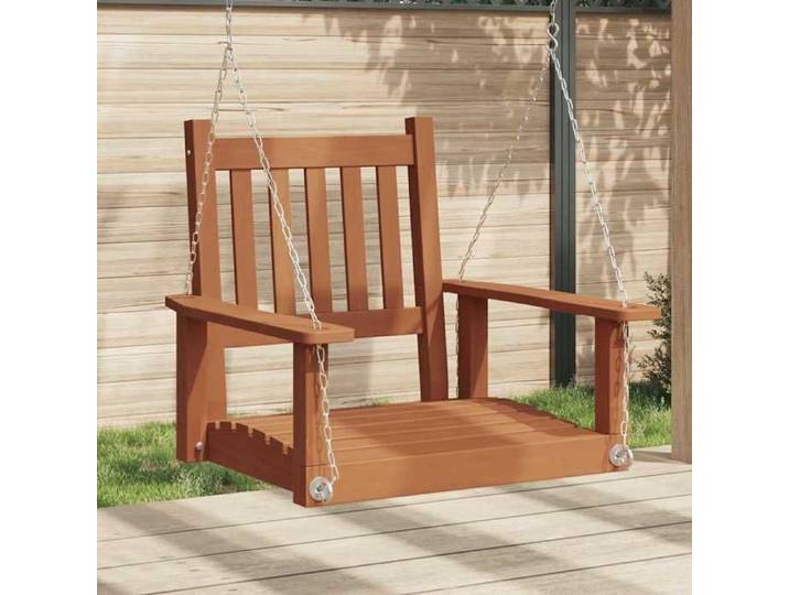Chaise balançoire de jardin - 1 PC - Dossier ergonomique - chaînes en métal bois massif sapin V5153