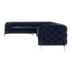S-STYLE Chesterfield Ecksofa  Natalie ¦ blau ¦ Maße (cm): B: 323 H: 75