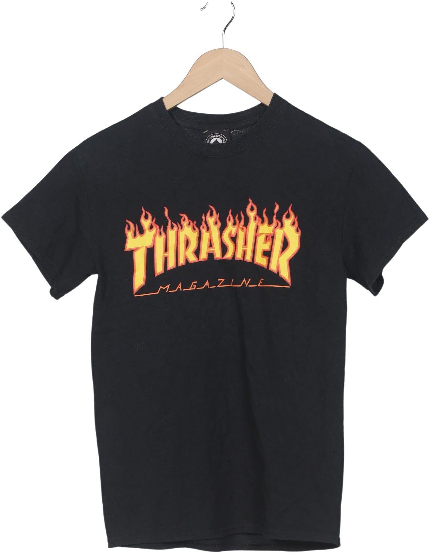 Thrasher Herren T-Shirt, Schwarz, Gr. S, Baumwolle - Second Hand