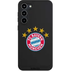 Nivocase Handyhülle für Samsung Galaxy S23+ Hülle NIVOpure Case Schwarz FC Bayern München FCB Sterne (Samsung Galaxy S23+), Smartphone Hülle, Schwarz