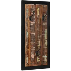 Helloshop26 - Praktische platzsparende Wandgarderobe für den Flur 40 x 2 x 80 cm aus Altholz mehrfarbig
