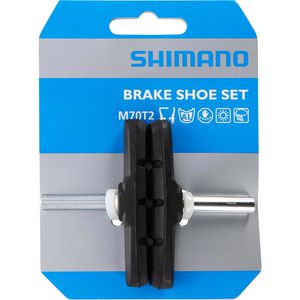 Shimano Fahrrad-Bremsbeläge M70T2, organisch, Bremsschuhe für Cantilever, 1 Paar, 70 mm