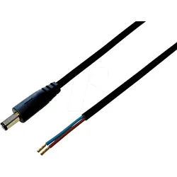 BKL 075178 - DC-Kabel Stecker 2,5/5,5mm sw 0,3m