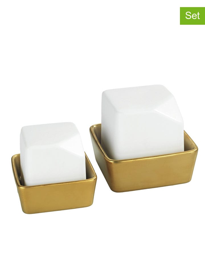 Wenko 2er-Set: Luftbefeuchter "Cleo" in Gold/ Weiß - onesize