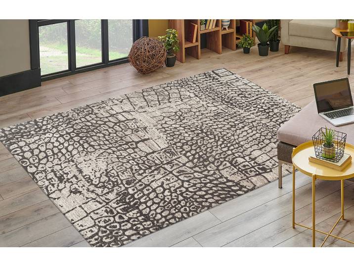 Teppich KAYOOM Davis 325 , grau, B:160cm H:12mm L:230cm, Polyester, Teppiche, Teppich, edles Design, pflegeleicht, neutrale Farben