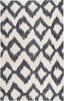 "Hand-woven Rossland Black Wool Area Rug - 3'6"" x 5'6""/Surplus"